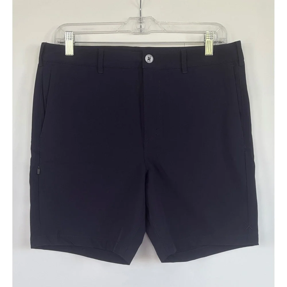 Cuts Clothing Men Navy Blue Tech Short Size 30 Flat Front Performance Active New
